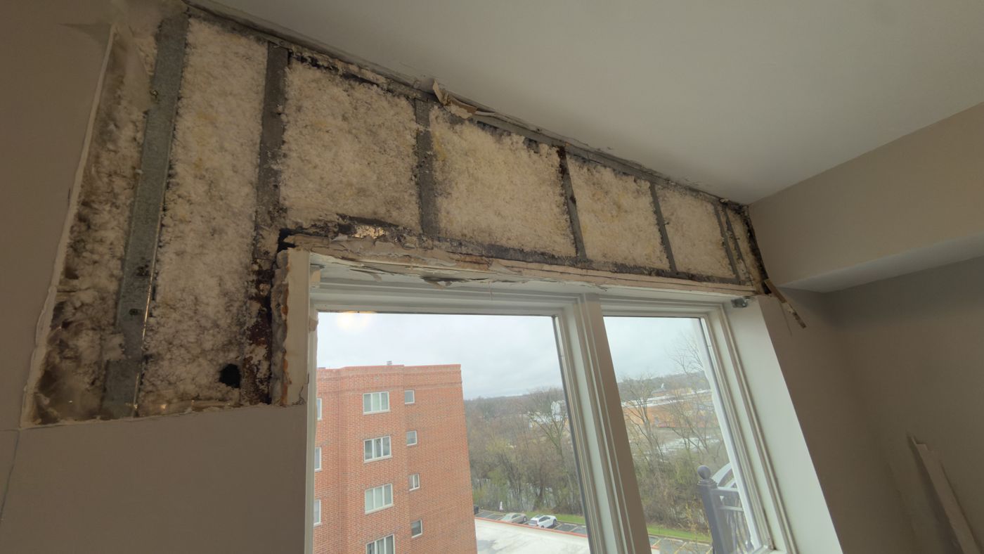 Apartment wall and window restoration, before
