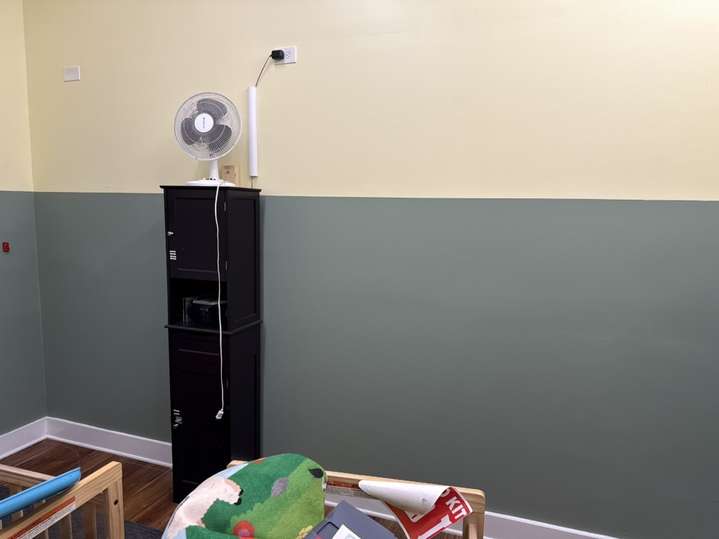 Two-tone classroom wall finish