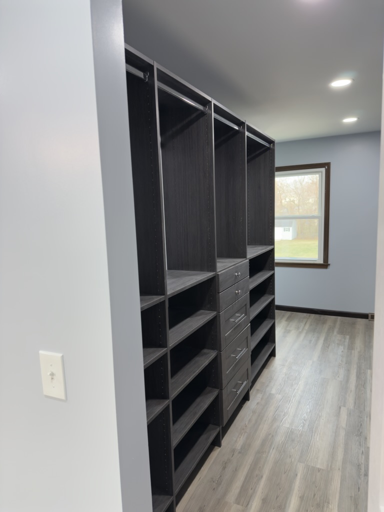 Drywall remodeling & interior transformation, Finished · Closet area