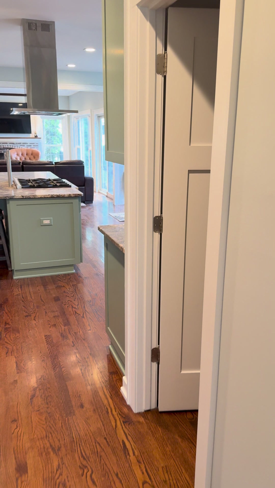 Geneva whole-home repaint · Benjamin Moore, From our project video · Doorway details toward the kitchen