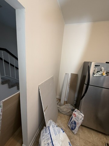 Kitchen Interior Restoration, In progress · Drywall around the kitchen entry