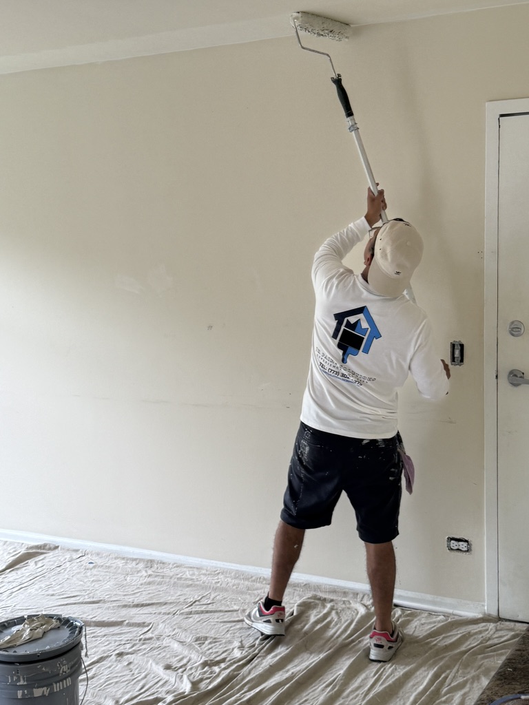Mark apartment refresh · Classic to modern, In progress · Our crew applying paint