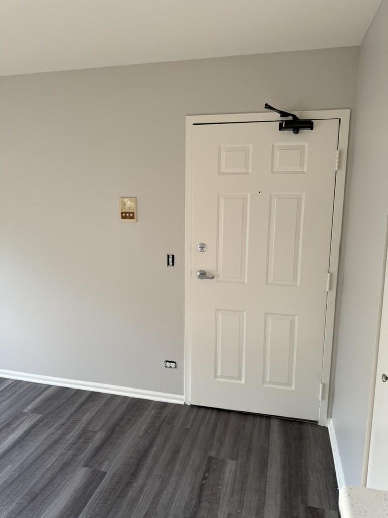 Mark apartment refresh · Classic to modern, Paint finish · Entry door, walls, and trim
