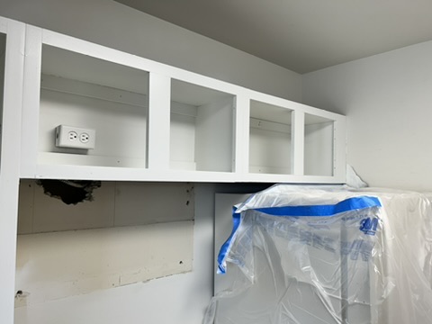 Monroe apartment cabinets · Pure White, Process · Protected surrounding surfaces