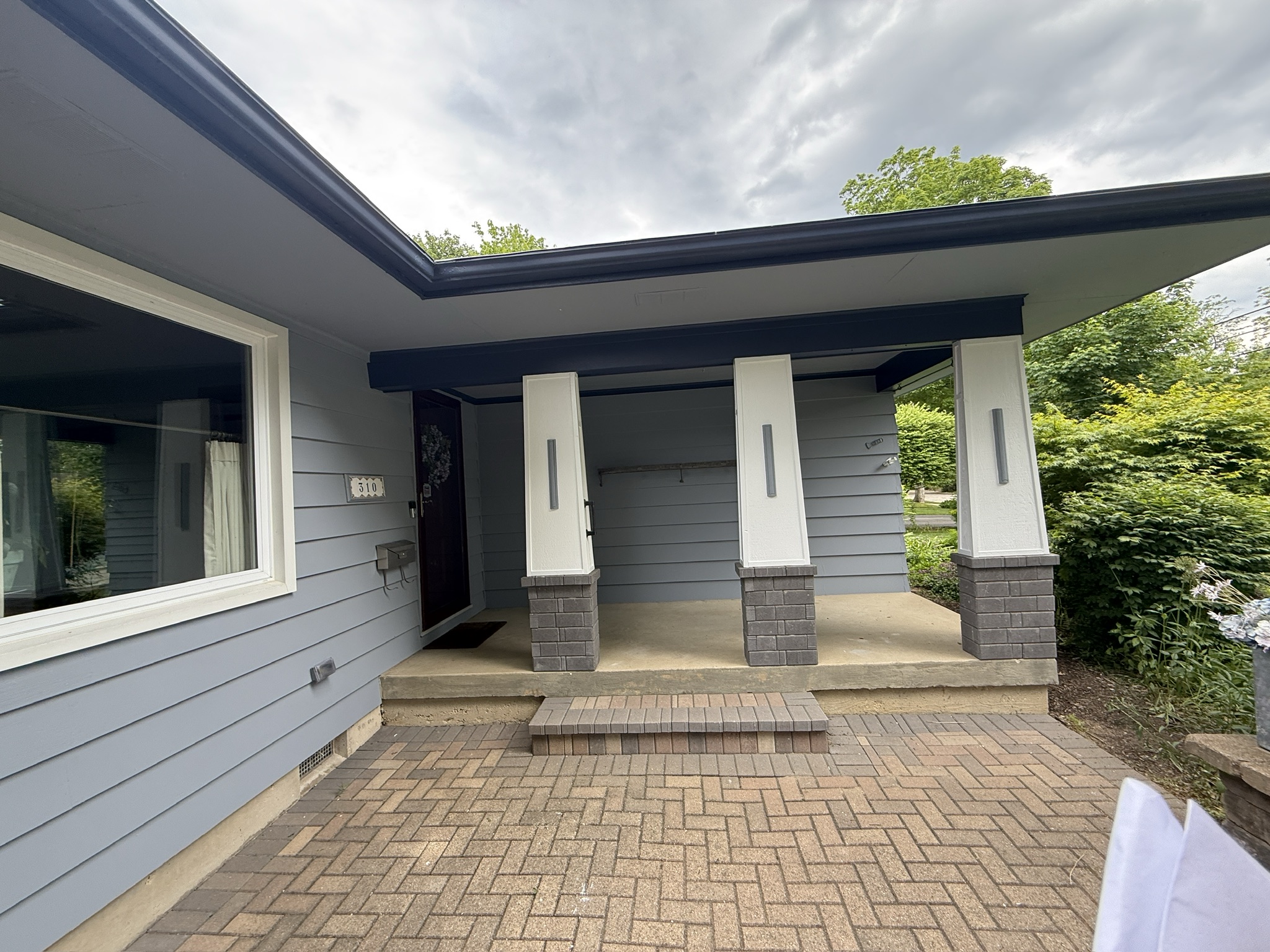 Saint Charles exterior repaint, Finished · Front porch and coordinated exterior colors