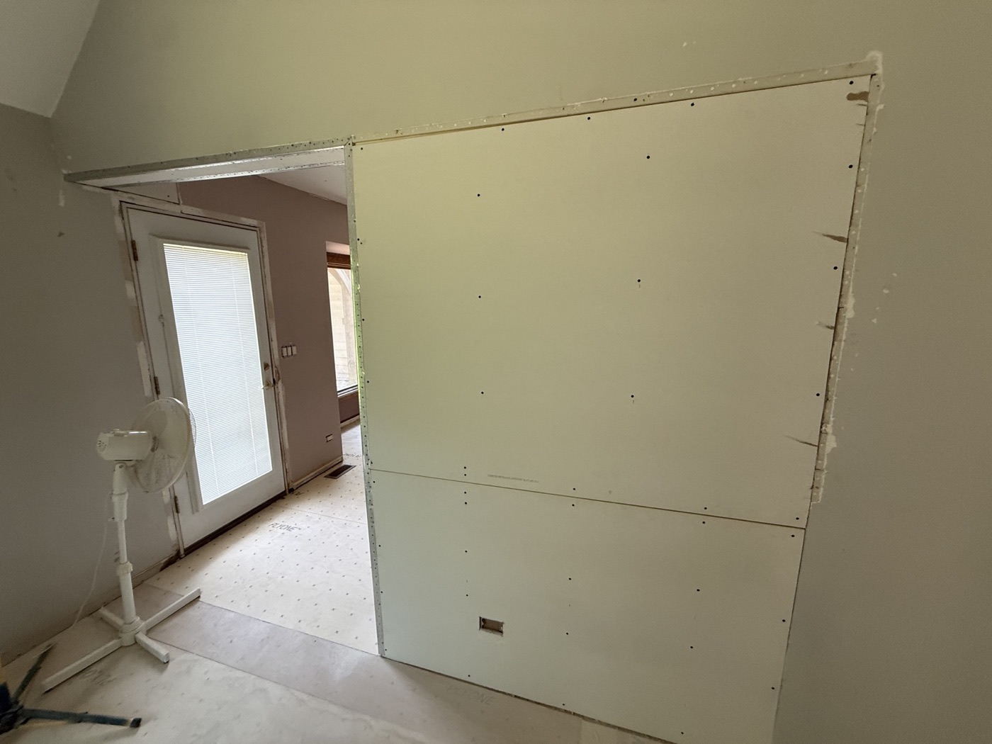 Whole-house drywall preparation, before